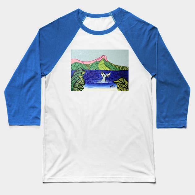 Diamond Head Baseball T-Shirt by oil and ink